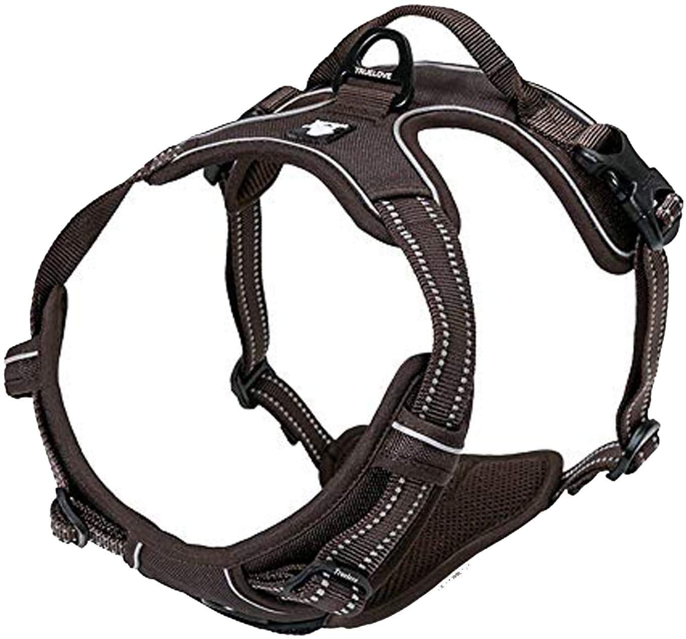 TRUE LOVE Adjustable No-Pull Dog Harness Reflective Pup Vest Harnesses Comfortable Control Brilliant Colors Truelove TLH5651(Brown,XS)