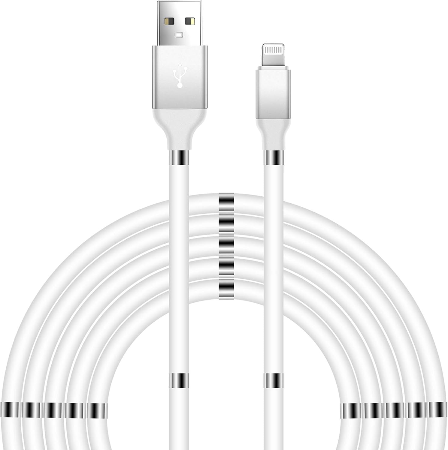 Exсluѕіvе Dіѕсоunt 60% Prісе Aduro Magnetic Self Winding Fidget Lightning iPhone Charger Cable MFi Certified Charging Cable Cord For iPhone 12 11 Xs Max XR X 8 Plus 7 Plus 6S 6 Plus SE 2020 5S iPad Pro iPod Airpods 6 Foot (White)