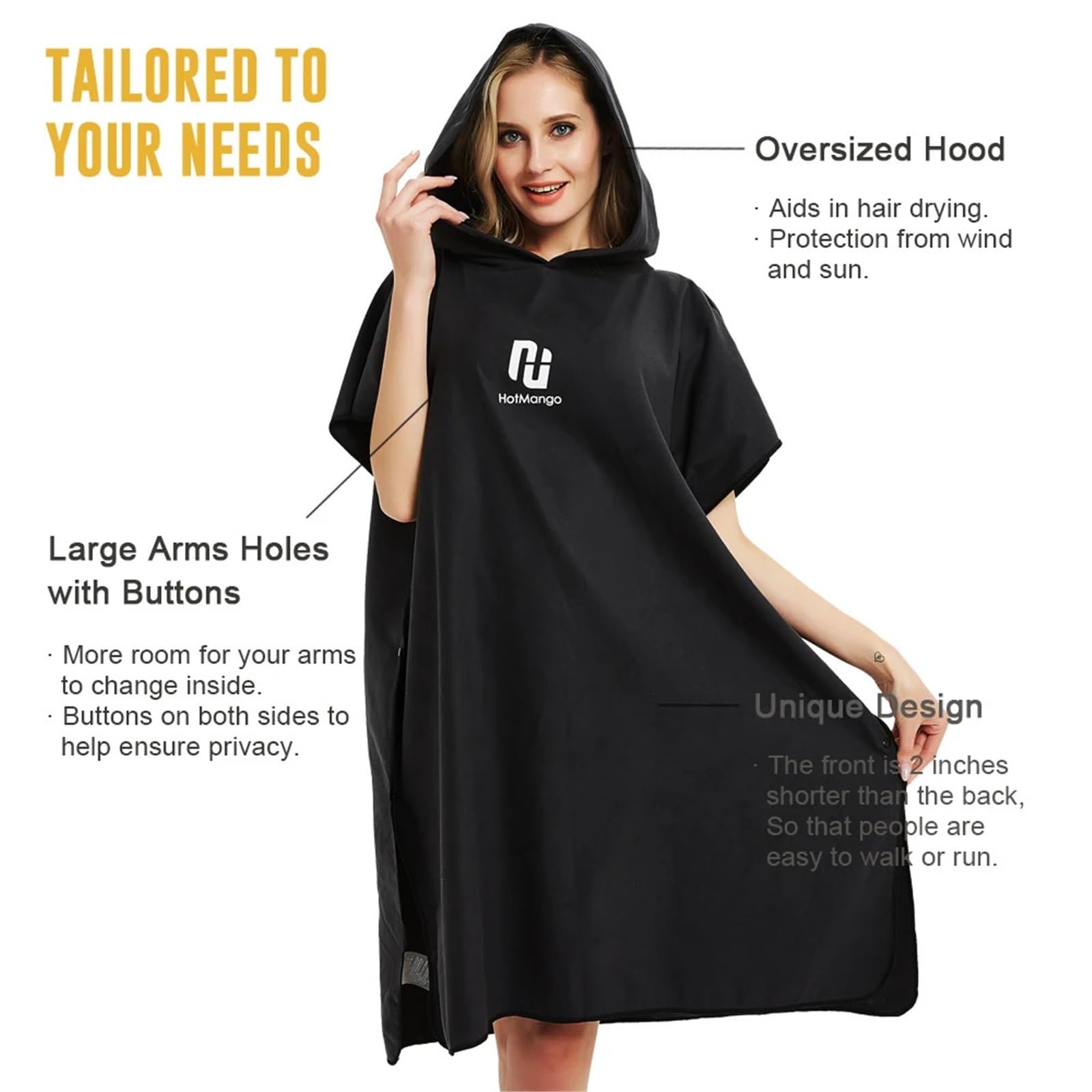 Poncho, asciugamano, muta, accappatoio con cappuccio, for spiaggia e surf, attività acquatiche, for adulti, uomini donne Poncho da Spiaggia(Blue1)