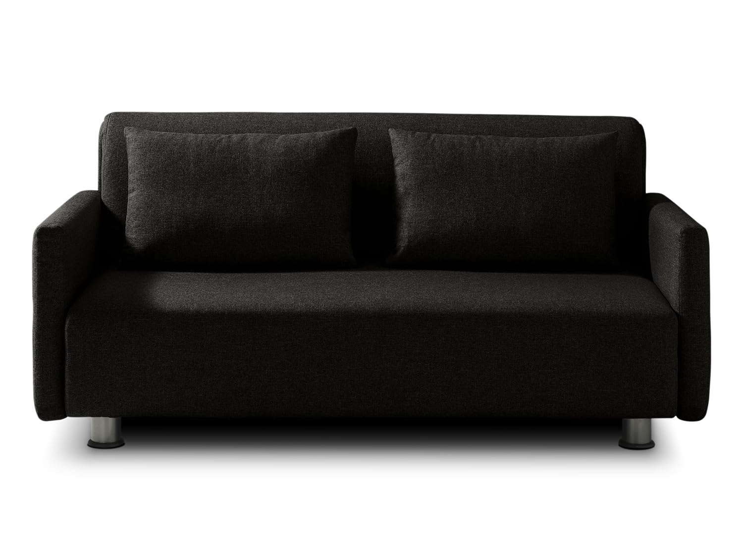 EVERGREENWEB Divano Letto 3 Posti con Materasso Matrimoniale 160x190 Ortopedico Prontoletto RICHIUDIBILE 2in1 Rivestimento Antracite SFODERABILE Braccioli Slim Coppia Cuscini SUPERSOFT Inclusi | EDITH