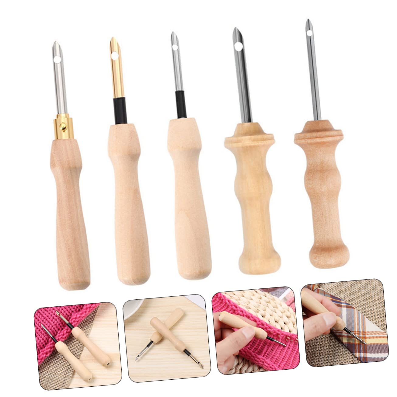 Tofficu 15pièces Outils De Broderie à Poinçonner Avec Poignée Pour Aiguilles Punch Needle Pour Broderie Accessoires De Couture