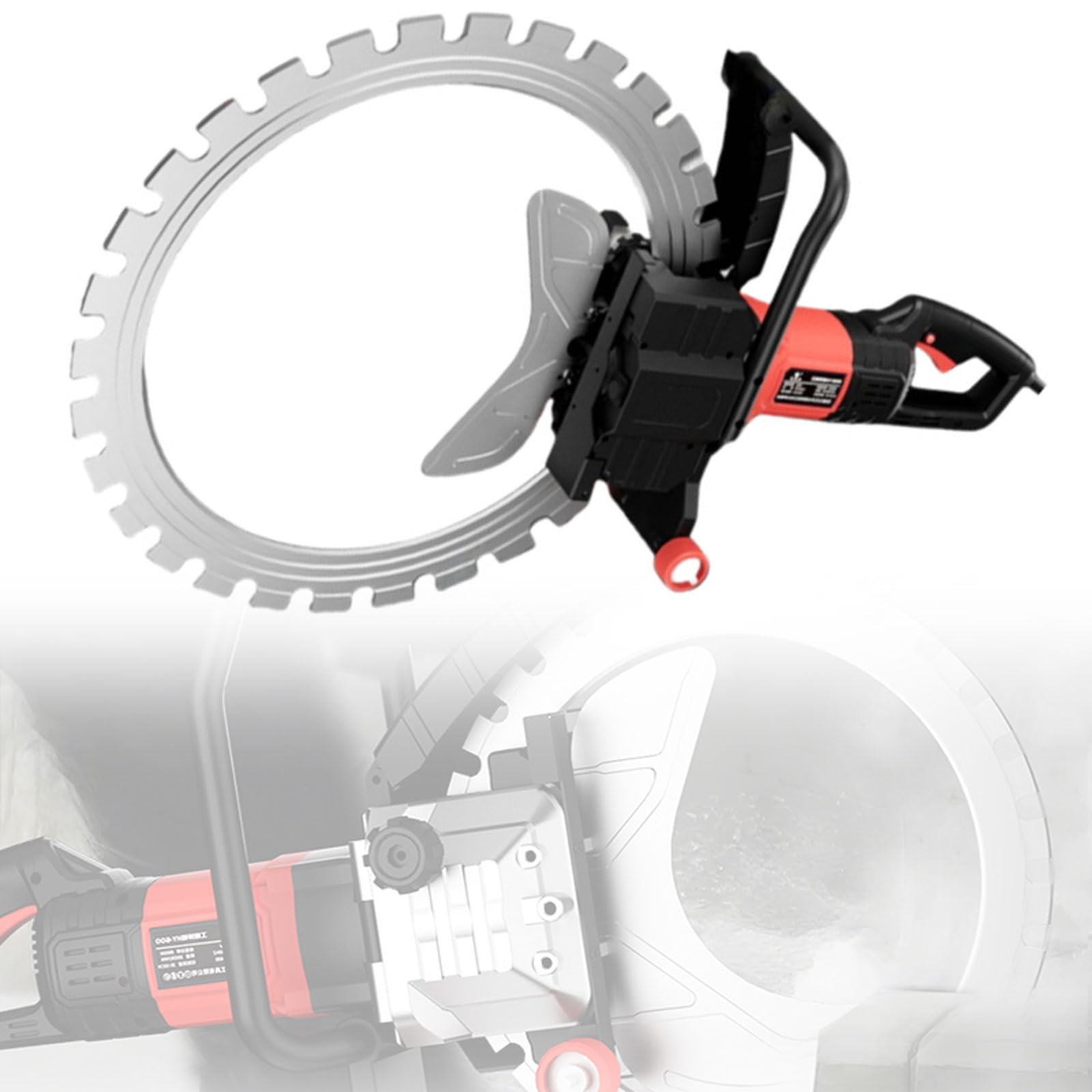 Sierra Circular Para Hormigón Sin Ajuste De 3000 RPM, Ranuradora De Pared Eléctrica De 8900 W, Sistema De Supresión De Polvo Con Alimentación De Agua, Corte De 90° Sin Ángulo Muerto, Para Piedra