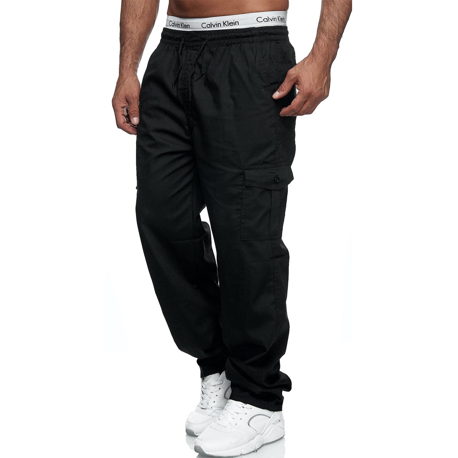 Rela Bota Mens Casual Cargo Pants Fashion Athletic Joggers Multi Pockets Sweatpants Outdoor Tactical Lightweight Trousers