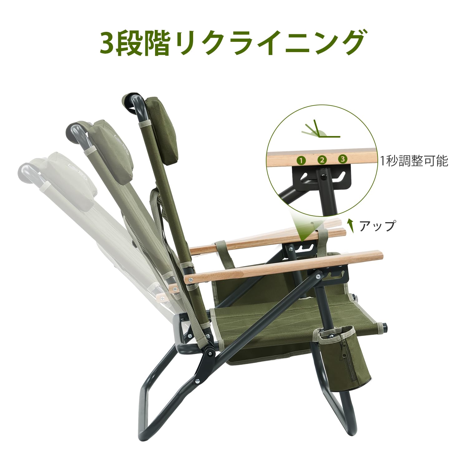 Amazon.co.jp: TIMBER RIDGE アウトドアチェア 折りたたみ椅子 3