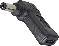 HCFeng 90W PD USB C to DC 5.5x2.1mm Converter - 19V 4A Laptop Power Adapter with 90° Angle for Travel & Studio [PD-5521]