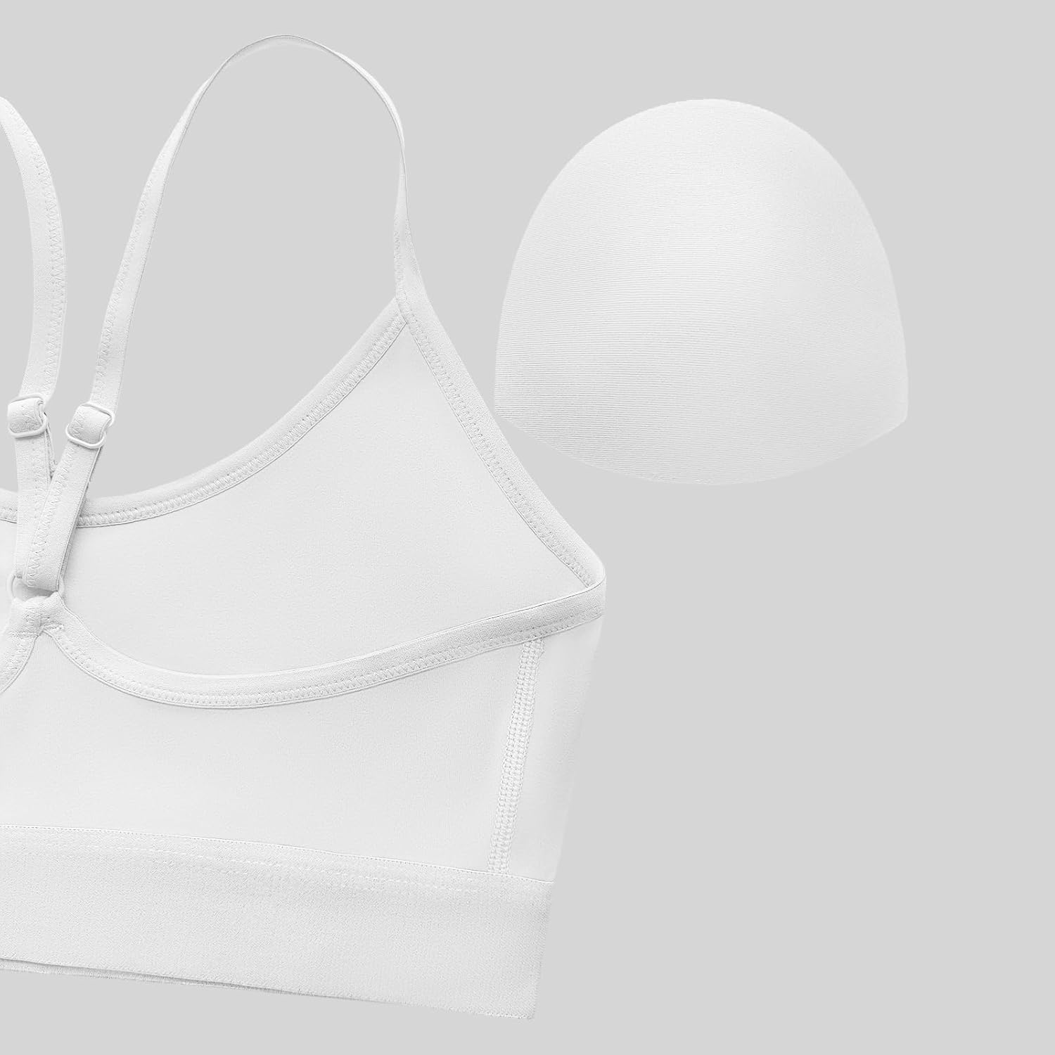 Women's Padded Wireless Adjustable Thin Straps Y-Back Workout Yoga Sports Bra - Image 6