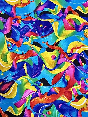 Kikitextiles KTPN-049 Abstract Print Premium Nylon Spandex Fabric - Ultra-Soft & Stretchy 4-Way Stretch Fabric By The Yard - Perfect For Activewear And Swimsuit Fabric cover