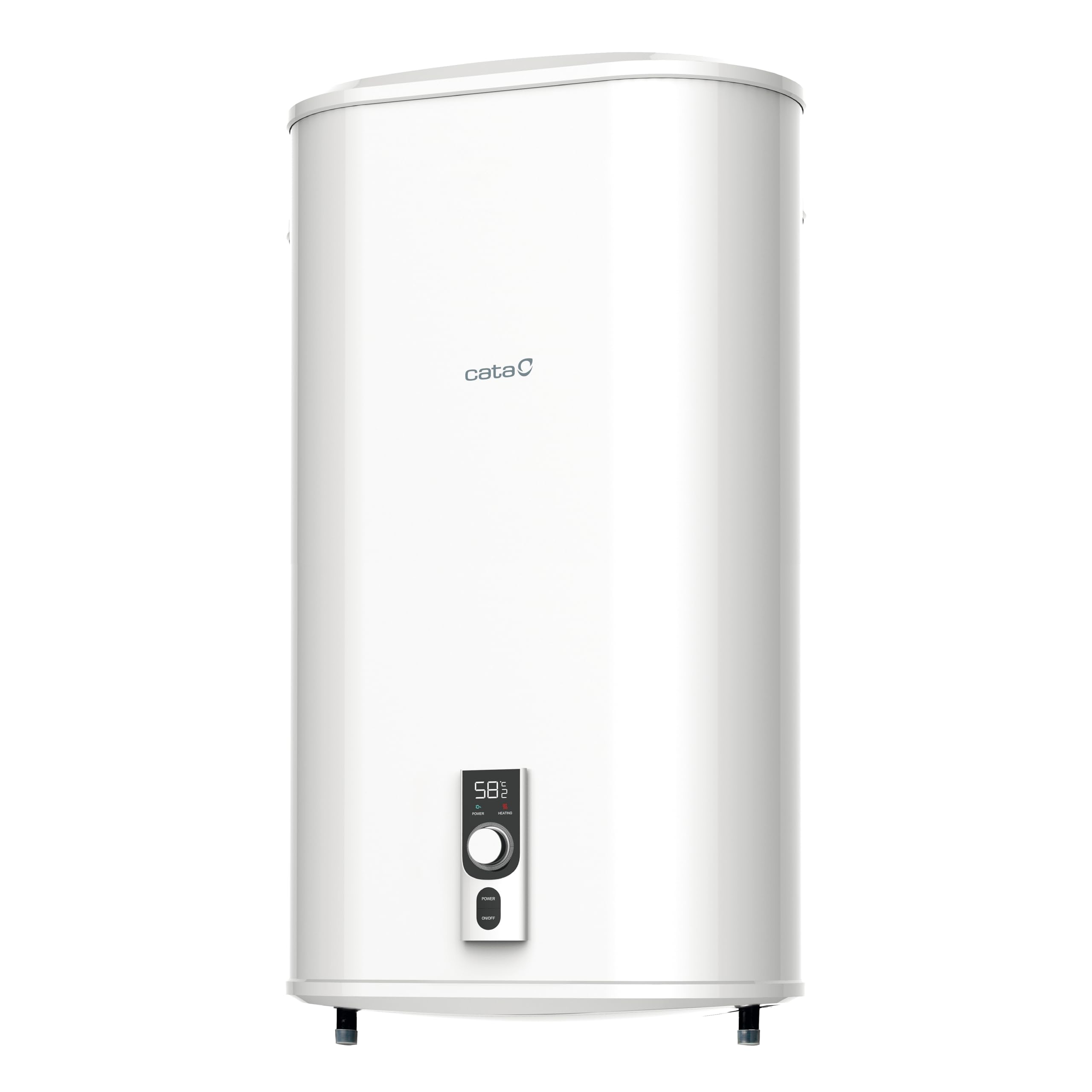 Cata Termo Eléctrico Reversible CTRS-​100 E-​REV SLIM Capacidad de 93L Doble Tanque Protección Super aislamiento Indicador Anti-​hielo Potencia 2.000W Display Digital Color Blanco