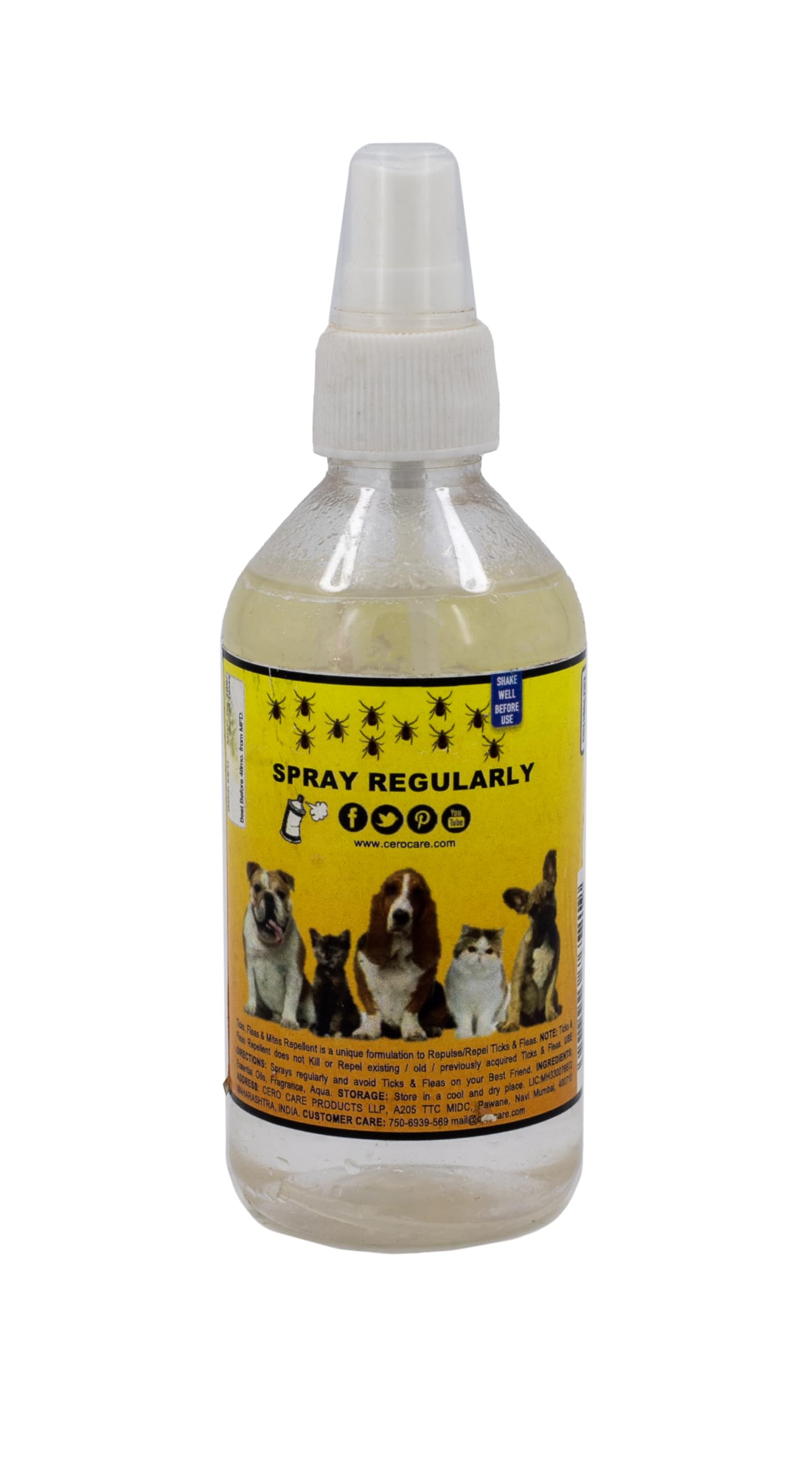 CERO® 100% Natural Spray to Ward Off Ticks, Fleas & Mites for Pets (Dog/Cat/Others) (200ml) 2