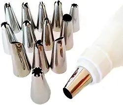 Kit 12 Bicos com Bisnaga Confeiteiro Decorador Bolo CupCake Torta