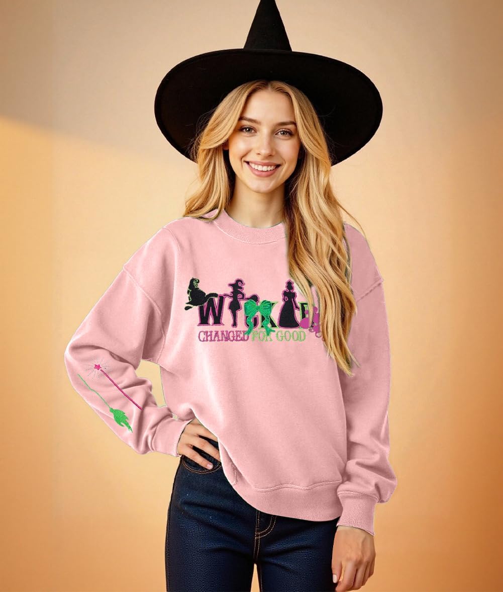 LOTUCY Witch Musical Embroidery Sweatshirt Women Witch And Princess Musical Movie Fans Shirt Gifts Halloween Pullover Tops - Image 4