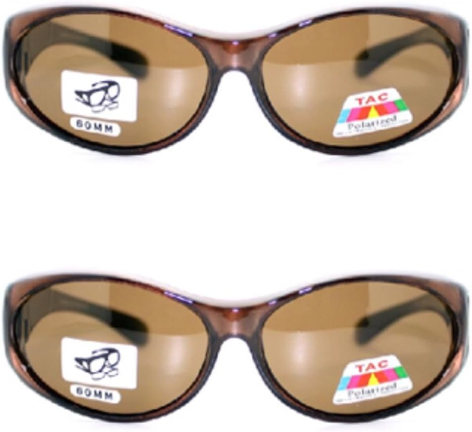 2 Women's Polarized Fit Over Oval Sunglasses Wear Over Eyeglasses