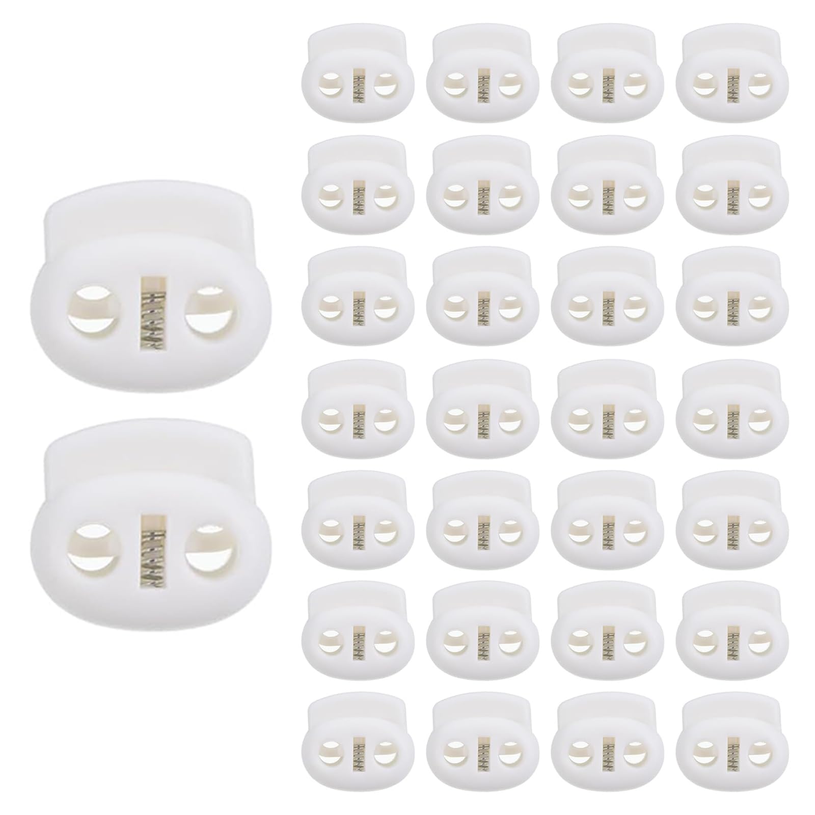 TSKDKIT 30 Stück Kordelstopper Einzelloch Mit Elastische Fäden, Kordelstopper Plastik 8mm Kordelklemme Schwarz Für Seile Endfeder Toggle Stopper Slider, Schnürsenkel Federschnalle