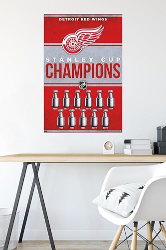 Miniatura 5 de Trends International NHL Detroit Red Wings - Póster de pared de Champions 23, 22.37 x 34.00 pulgadas, paquete de póster y montaje prémium
