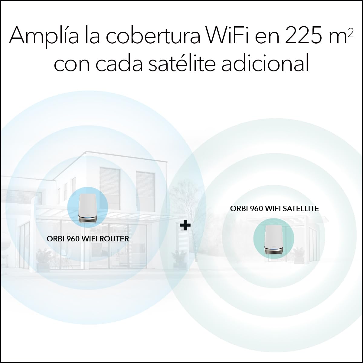 Netgear Orbi WiFi 6E Mesh TriBanda RBRE960 Router, Funciona con los Satélites Orbi RBSE960 para Crear una Red Mesh, Cobertura de hasta 225 m², 200 Dispositivos, AXE11000 10.8Gbps, Blanco