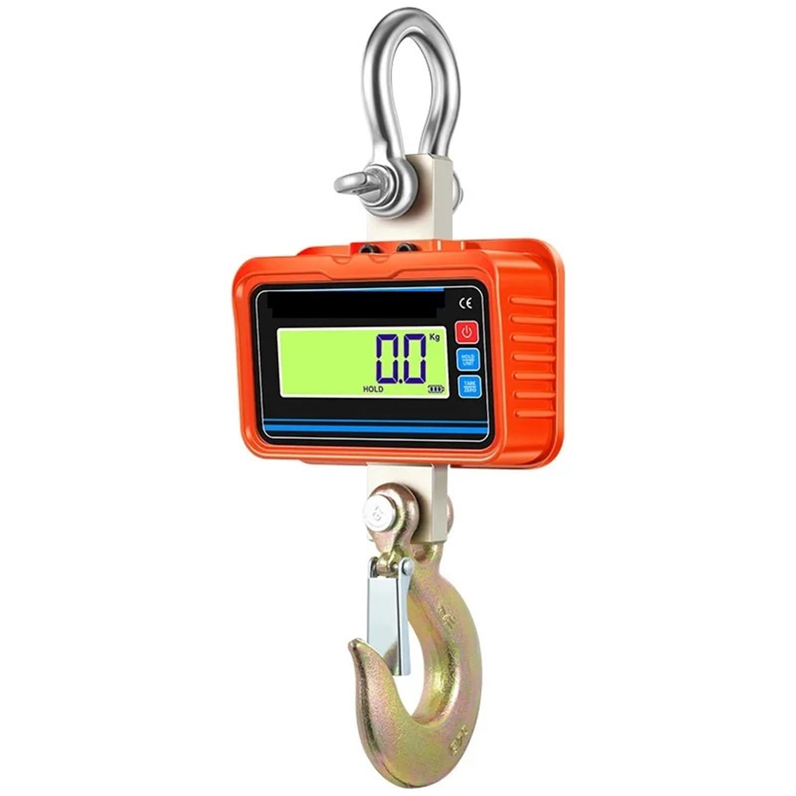 Digital Crane Scale, 3000kg Crane Scales Heavy Steel Hook Weighing Display Electronic Hanging Scale(Oranje)