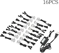 Vista 5 de Tomshine Kit de luces LED empotrables para terraza, paquete de 16 luces de paso de 1.260 in de diámetro para exteriores, impermeables, luces