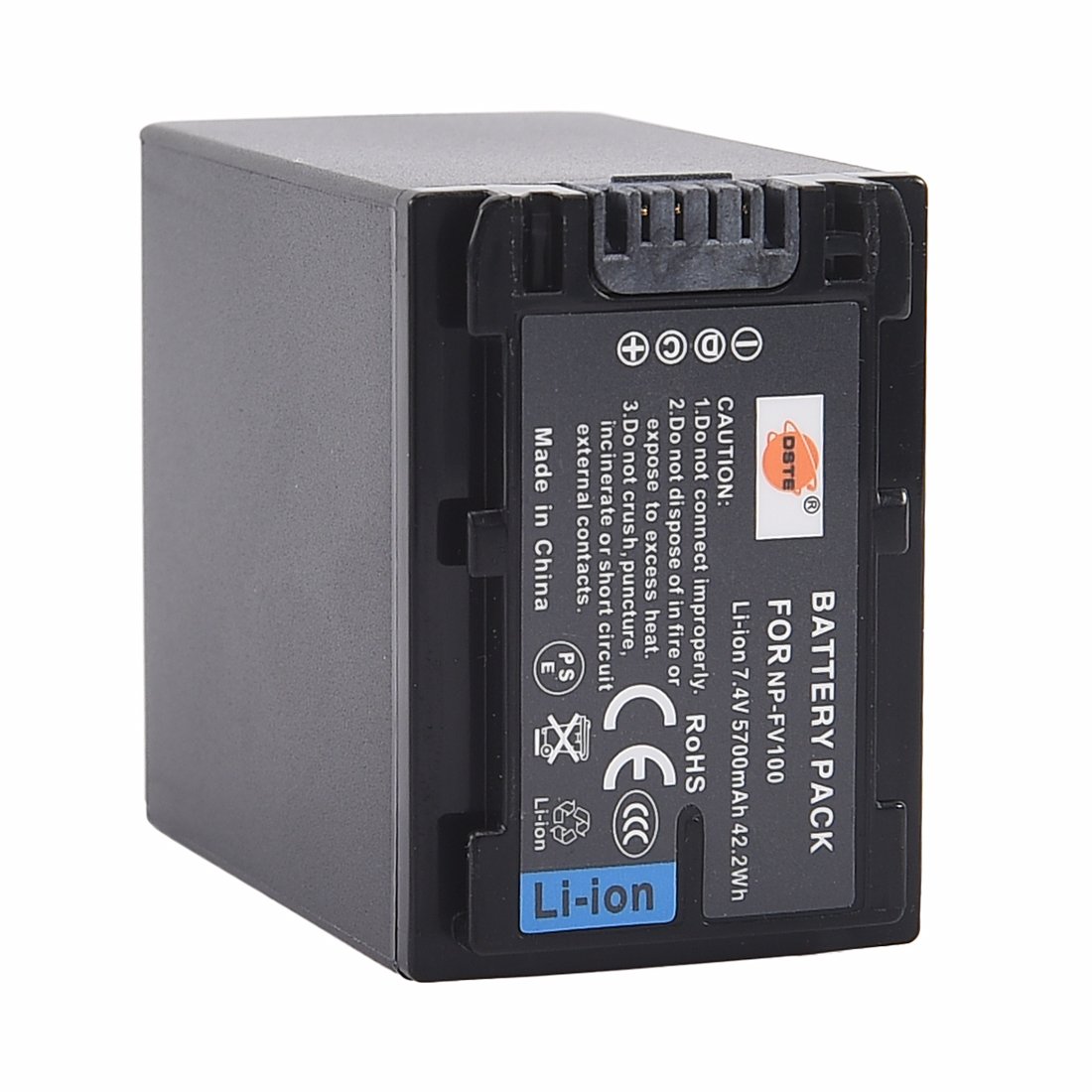 DSTE Batterie de rechange + chargeur micro USB Compatible avec NP-FV100 Sony DCR-SR15 SR21 SR68 SR88 SX15 SX21 SX44 SX45 SX63 SX65 SX83 SX85