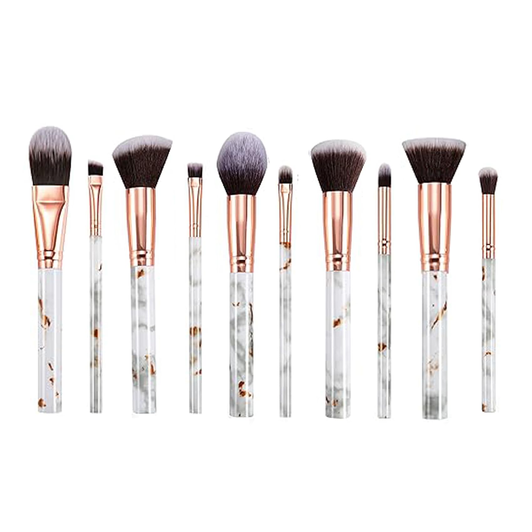Pinceaux Maquillages 10 PCS Set Pinceaux Maquillages Professionnels Pinceau pour Fond de Teint Poudre, Fard à Paupières, Contour?Blanc?