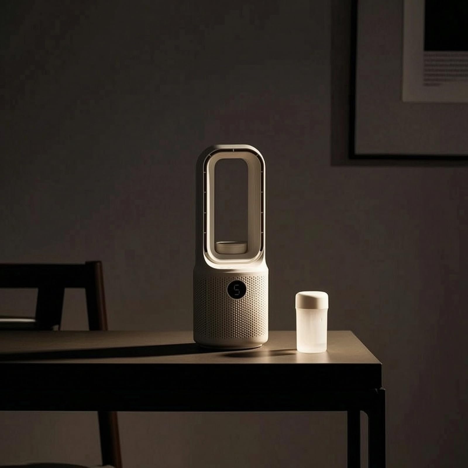 LOVIVER Umidificatore Ventilatore da Scrivania Senza Nebbia Fine E Diffusione Essenziali Portatile con Batteria Display Circolare 9 Velocità Oscillazione 60 Gradi Adatto per Camera da Letto Studio