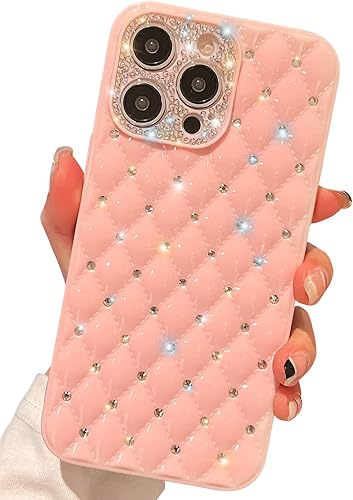 Funda brillante compatible con iPhone 12 con diamantes brillantes, TPU flexible con purpurina, ajuste delgado, antideslizante, protección de cámara