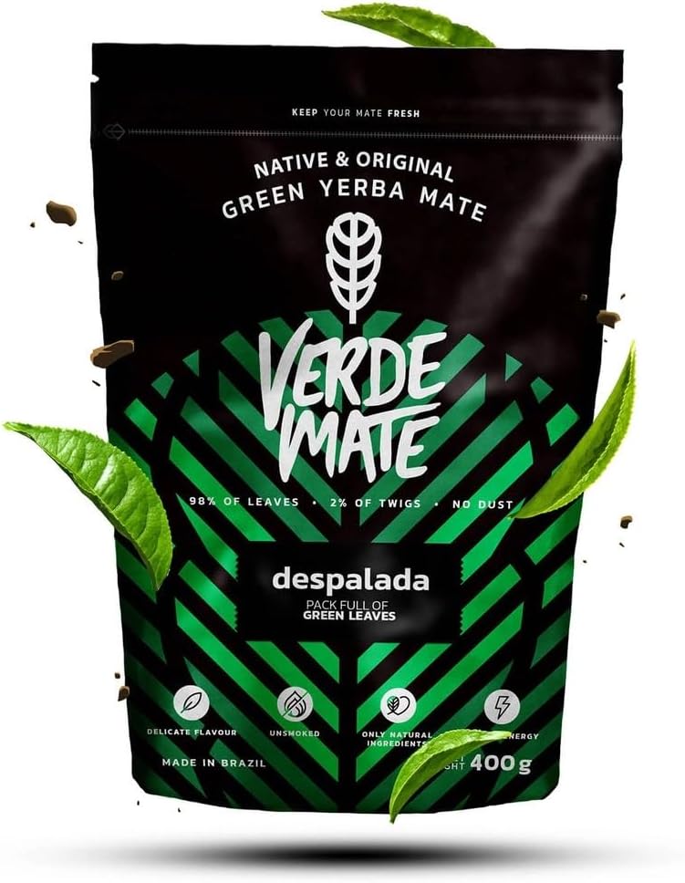 – Yerba Mate Tea Despalada 400g – Air-dried, Unsmoked, Without Stems or Powder, Pure Leaf Cut from Brazil