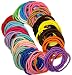Kenz Laurenz 100 Hair Elastics Hair Ties No Crease Ouchless Ponytail Holders No Metal 4mm (100 Hair Elastics-Rainbow)