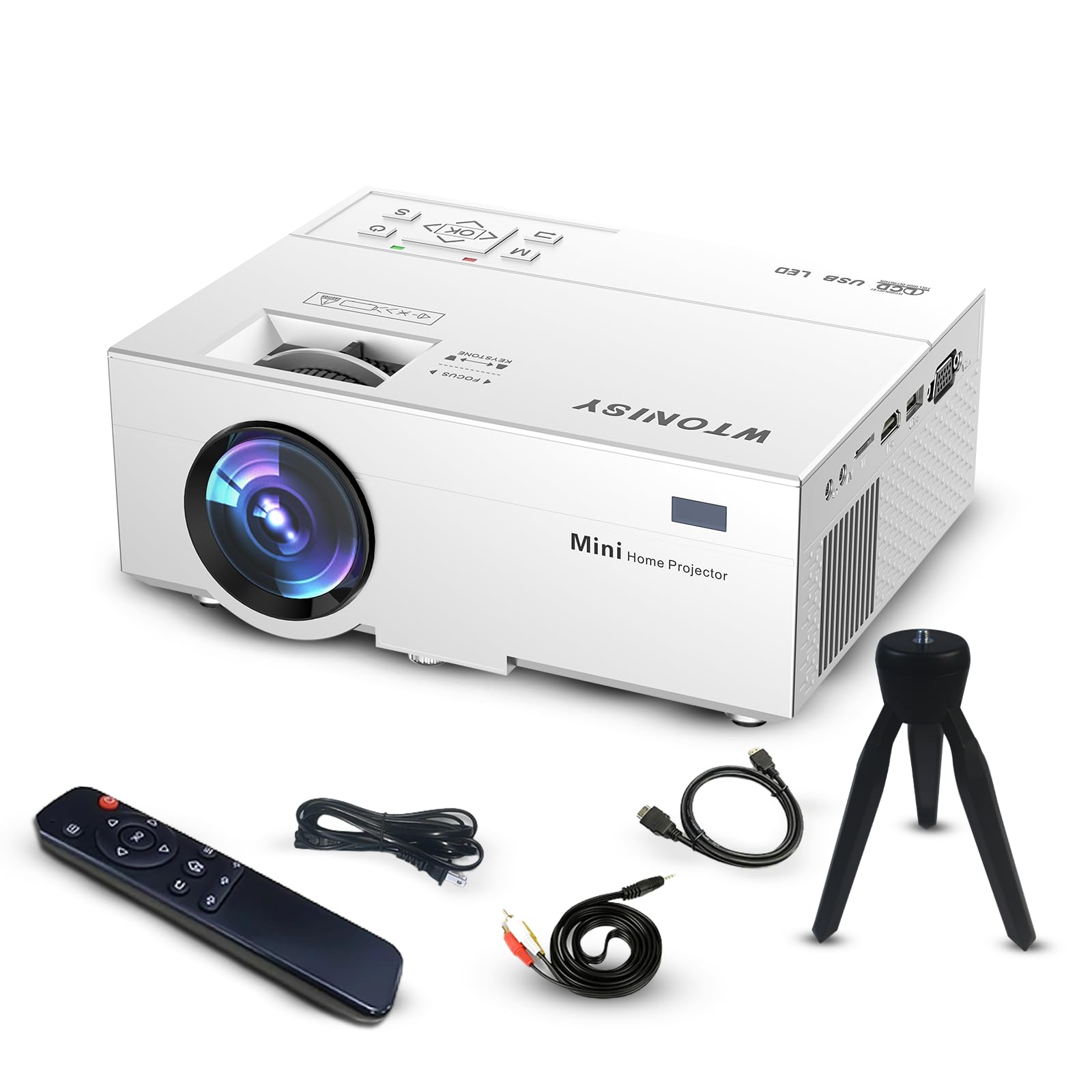 WTONISY プロジェクター600ANSI 高輝度LED 5GWiFi WTONISY Mini Projector, More Stable than Wi-Fi Projector