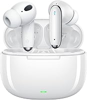 Vista 1 de Wireless Earbuds Bluetooth Headphones 60Hrs Playtime Ear Buds Noise Cancelling Headset Deep Bass in-Ear Earphones with Mic for iPhone Android White