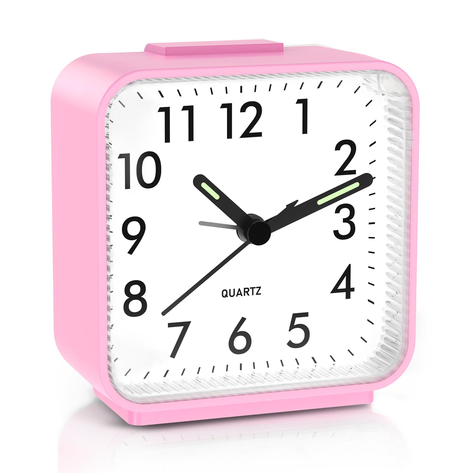 Ankilo NEW Alarm Clocks Bedside, Silent Non Ticking Small Clock, Travel Alarm Clock with Snooze & Light, Battery Operated for Bedroon, Office, Desk