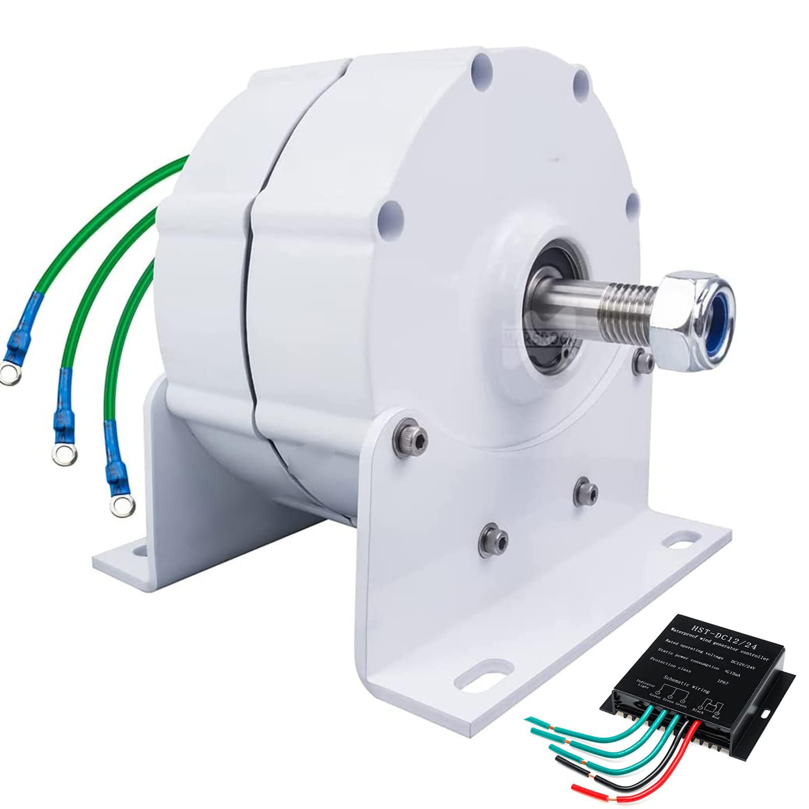 Alternador Trifásico, Generador De Motor Eléctrico De Imán Permanente De 8000 W, Alternador De Ca DIY para Turbina Eólica Horizontal Vertical,8000W12V