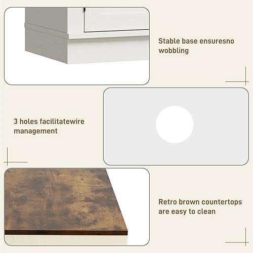 Miniatura 42 de Soporte de TV con chimenea de granja para TV de 70/75/80 pulgadas, centro de entretenimiento de 32 pulgadas de alto con chimenea eléctrica de 36