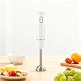 Electric Immersion Hand Blender HS560W - 2 Mixing Speeds, Stainless Steel Blades, White, Ergonomic Handle