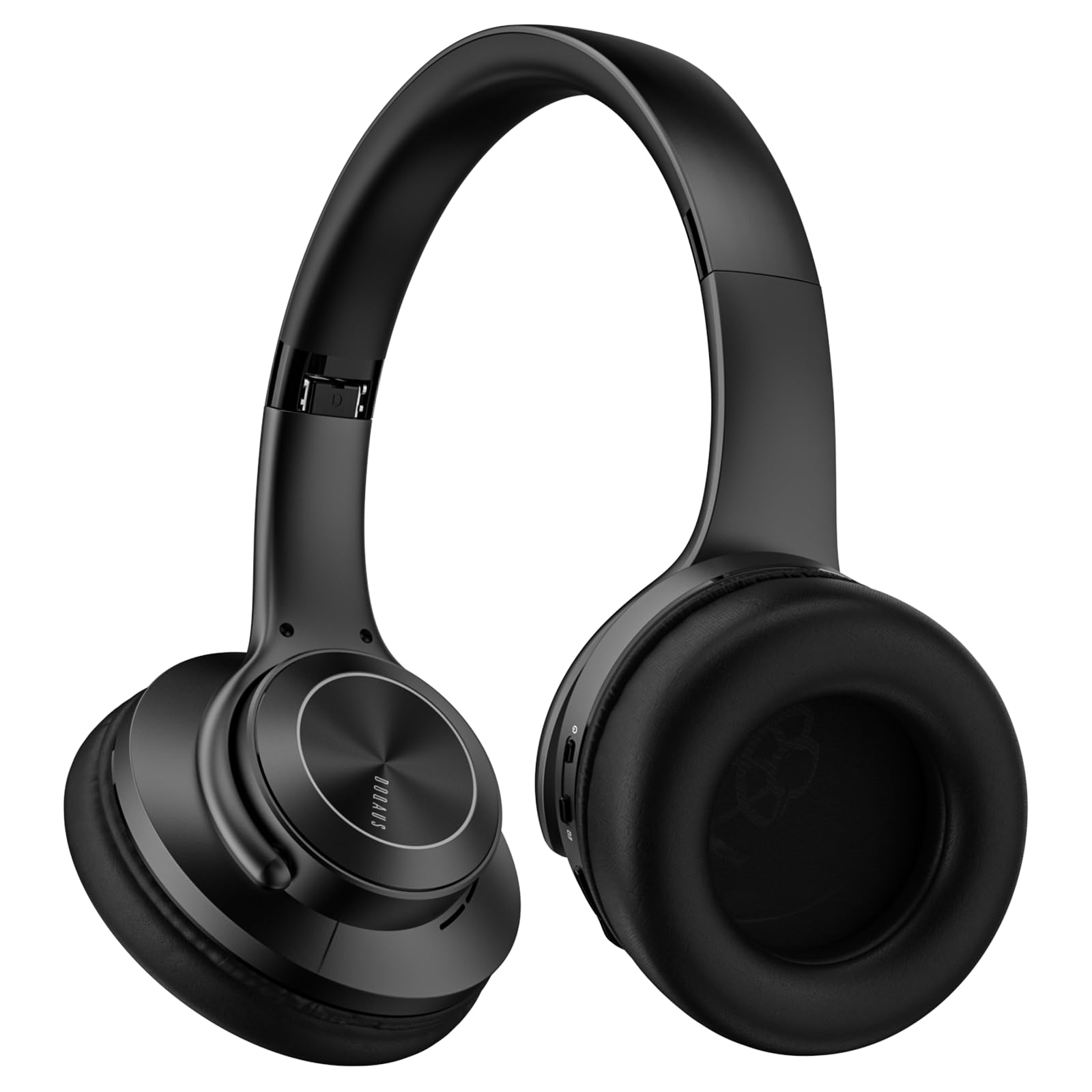 DOQAUS Bluetooth & Speaker, 2 In 1 Headphone with 3 EQ Modes, Foldable Over Ear Headphones, Soft Earmuffs, Reversible Wireless Headphones, Wired Modes, Upgraded Speaker Mode for PC/Phone