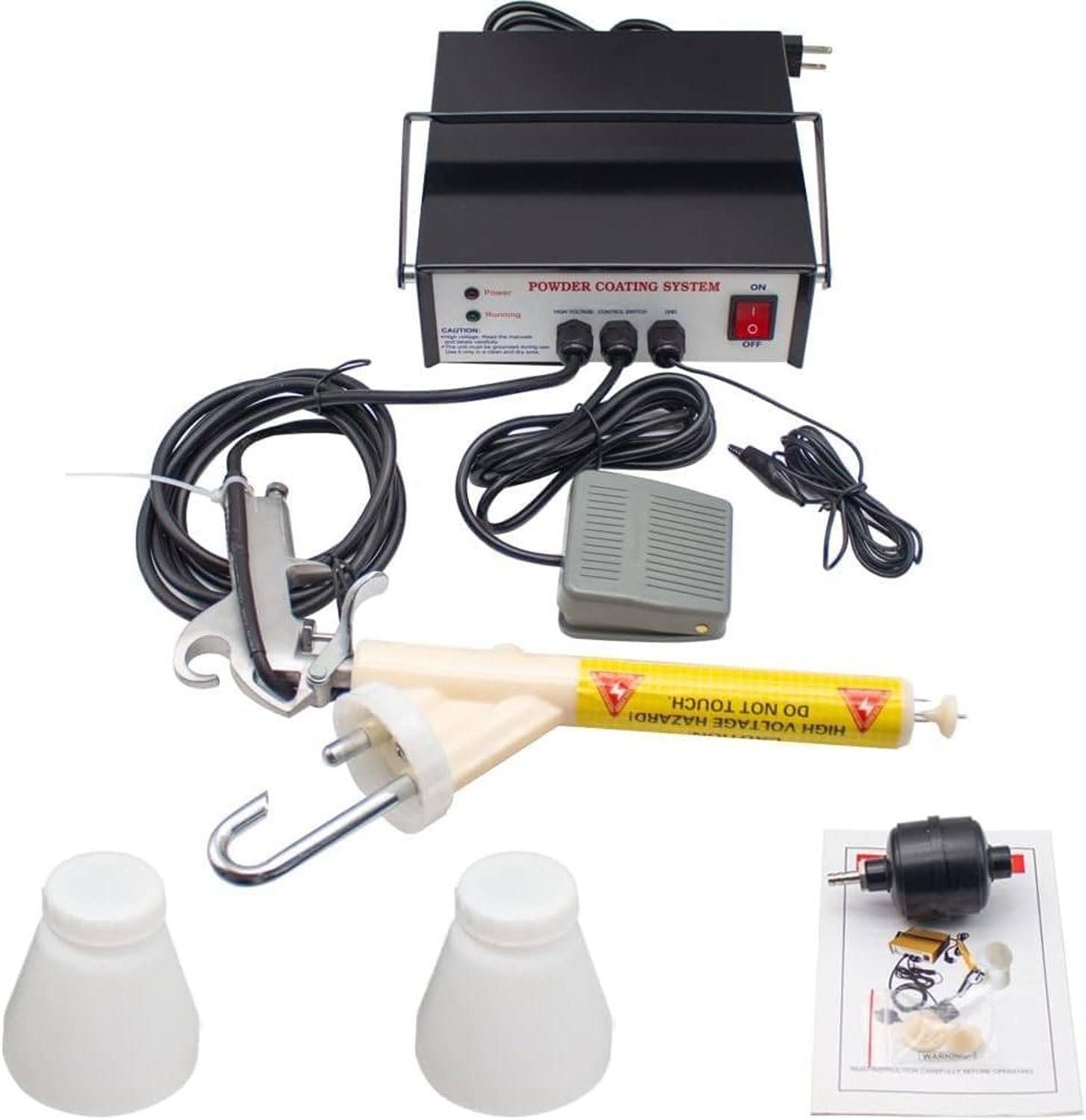 Pistola de Pintura portátil para Recubrimiento en Polvo, Kits de Recubrimiento en Polvo electrostático, Ajustable en 5 etapas, para pulverizar Barcos, Puentes y Productos de ferretería