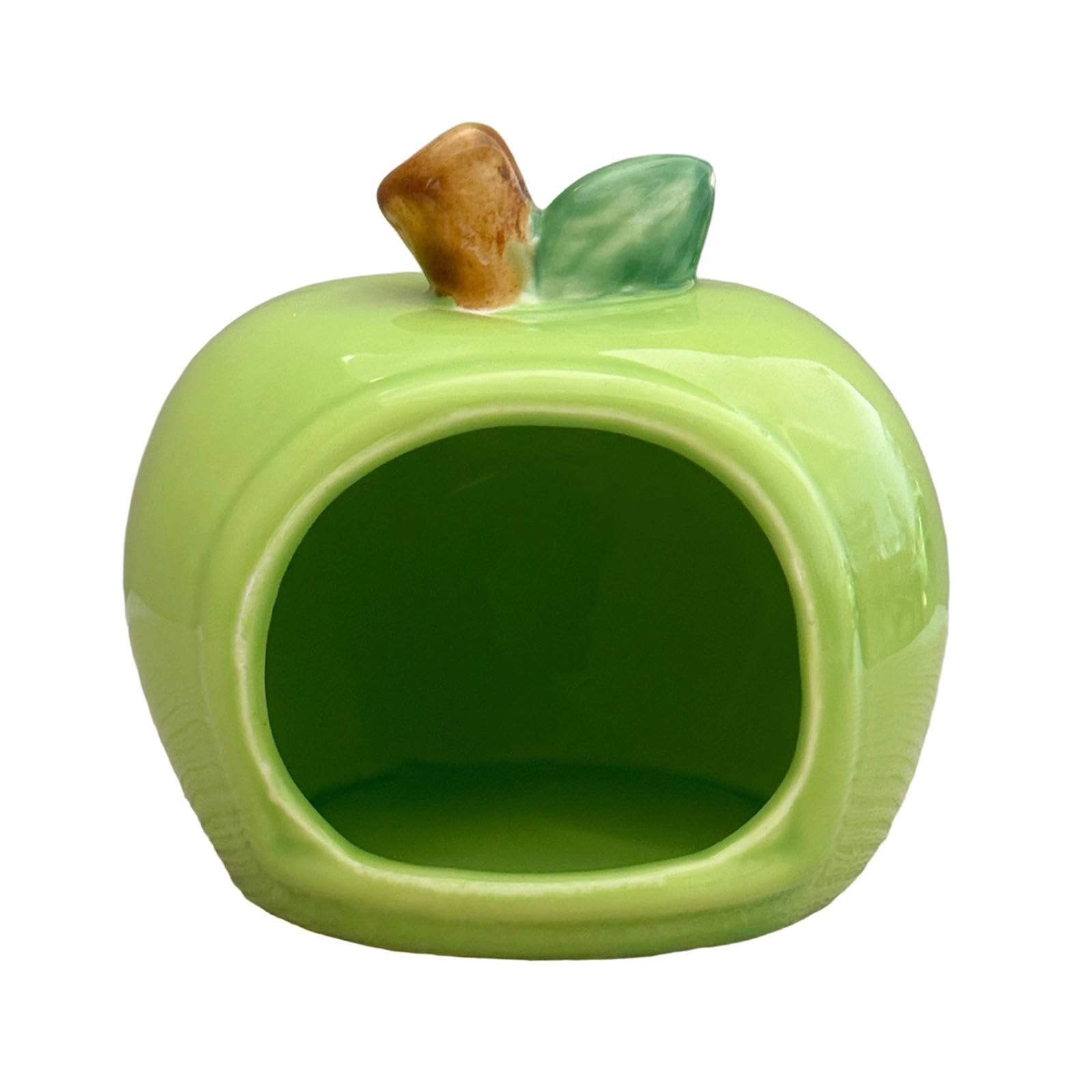 Wswqop Ceramic Hamster House, Cartoon House, Animal Decoration, Furniture, Hamster Nest, Habitat for Hamsters, Green