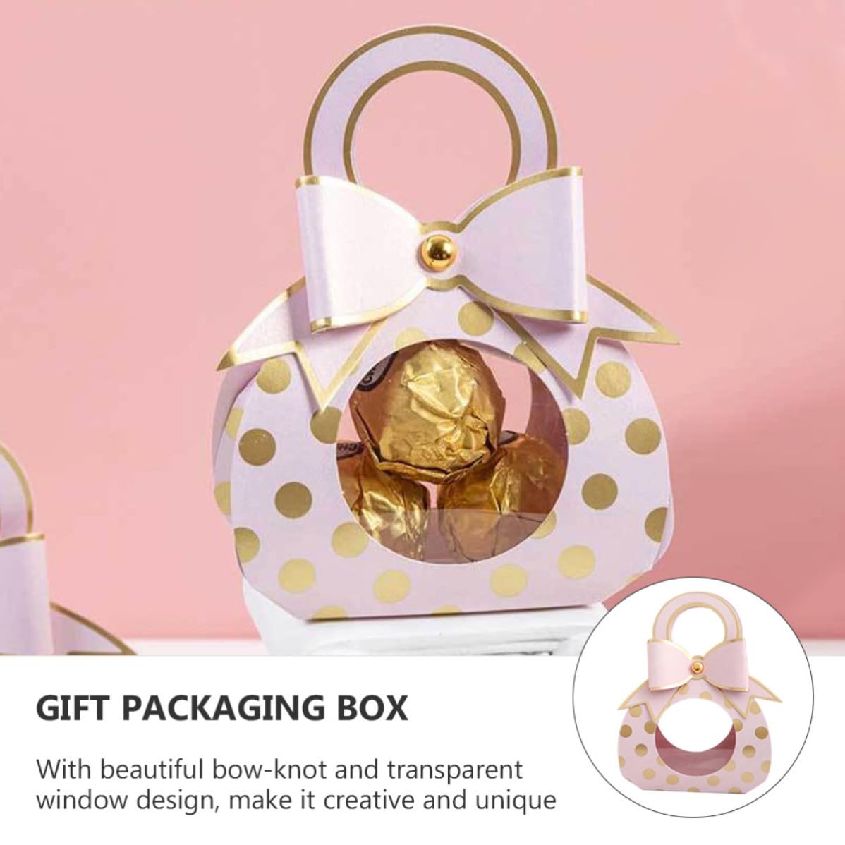 50 Pezzi Scatoline Portaconfetti Matrimonio Rosa con Finestra Trasparente e Fiocco Elegante Scatole Regalo per Dolcetti Caramelle e Souvenir Nozze Box Regalo Decorativo