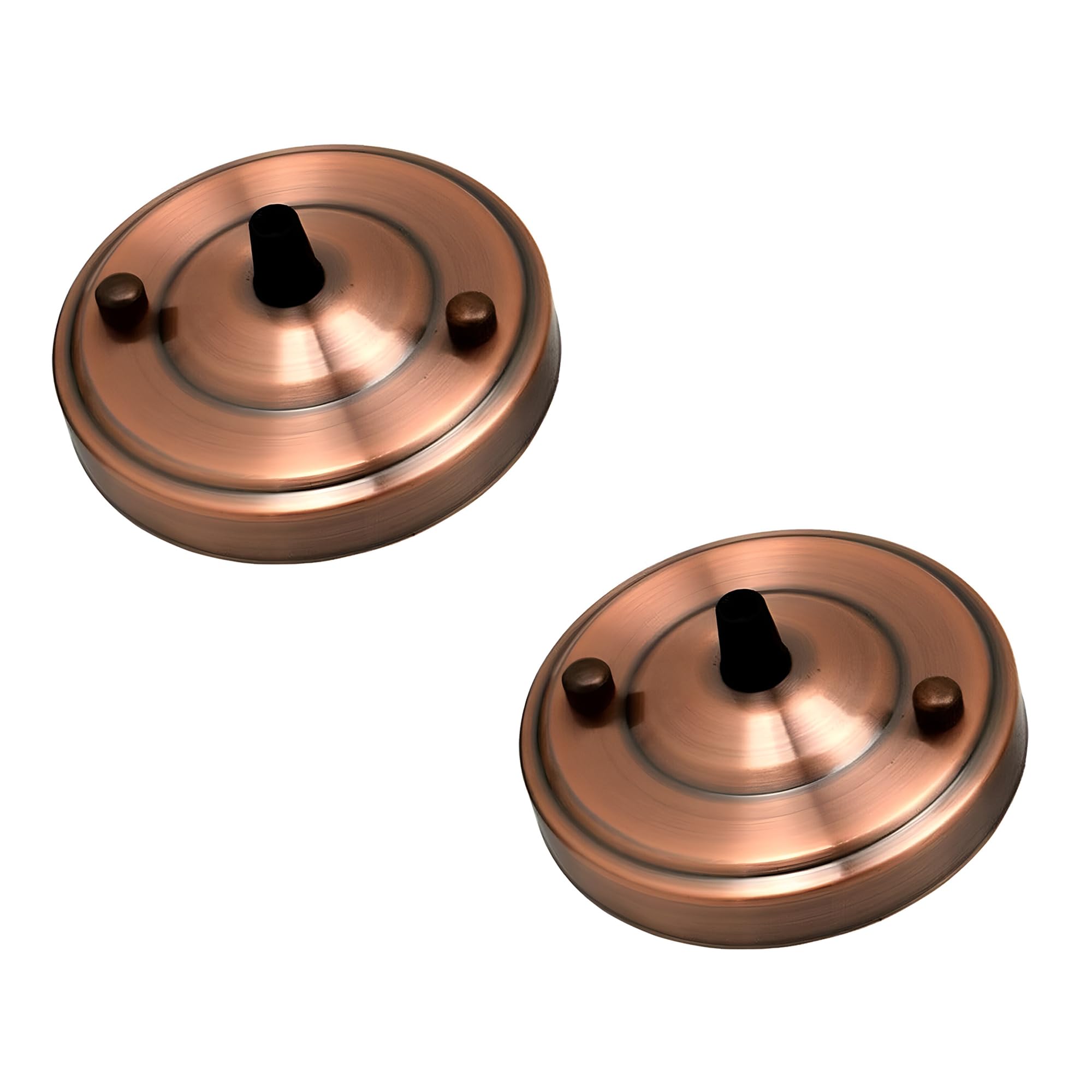 2 Pack Copper Ceiling Rose 108mm Pendant Cable Grip Flex Clamp Modern Metal Plate Canopy Replacement Cover Front Fitting Base with Accessories for Home Light Fitting Fixture Hanging Ceiling Wall Lamp