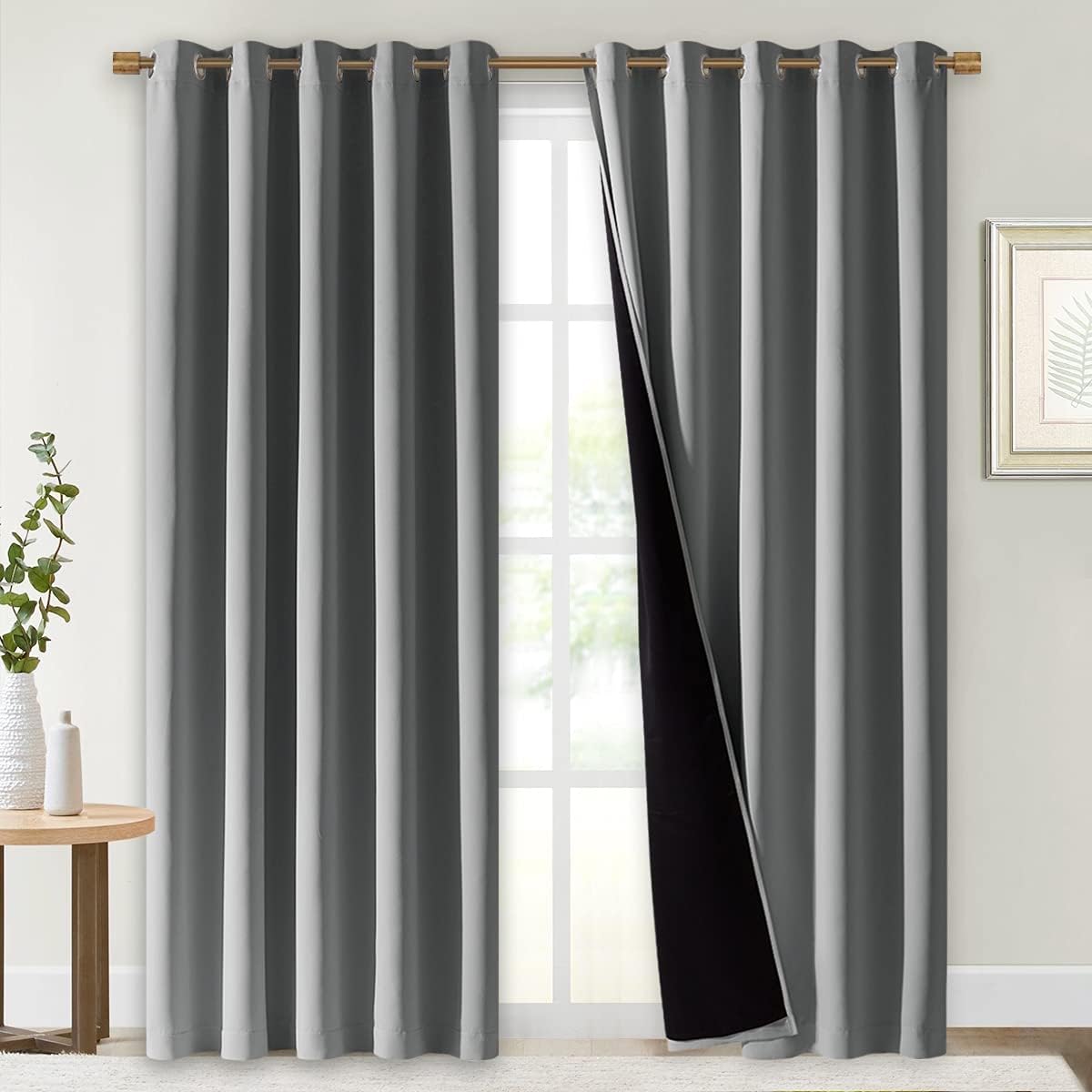 NICETOWN Blackout Curtain Panels (70x84) – Silver Grey