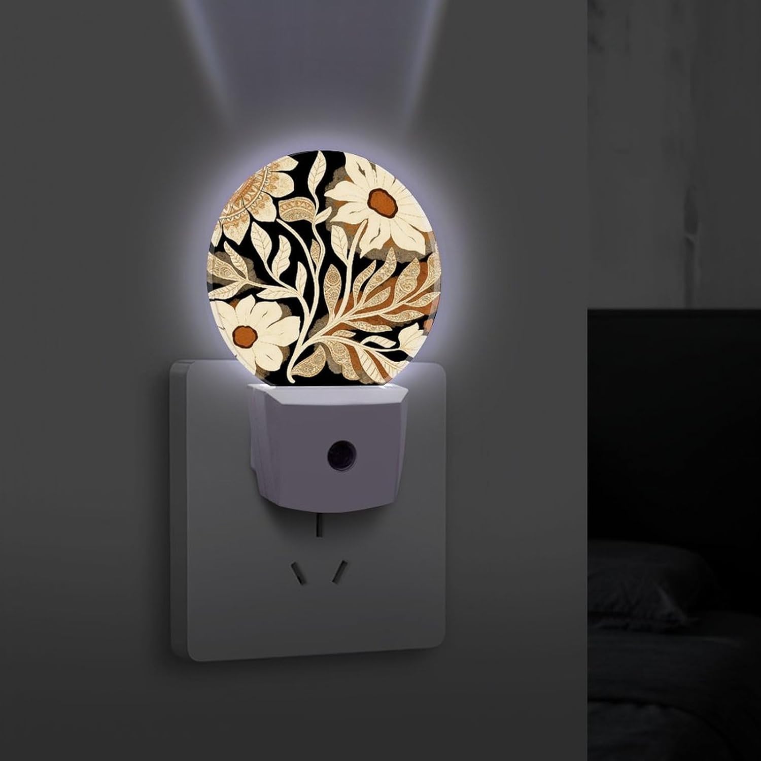 Vintage Flower LED Night Light Plug-In Wall Nightlight, Decor 11.2x5x7.5cm image 4