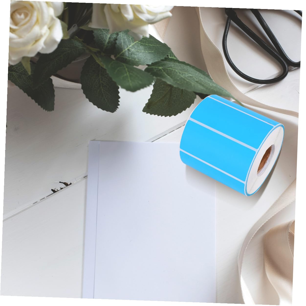 POPETPOP 1000pezzi Etichette Adesive Rotonde in Carta per Organizzazione e Marcatura Blu per Ufficio Negozio e Casa