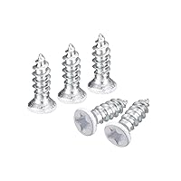 Vista 34 de uxcell Tornillos blancos ST2x4mm Tornillos autorroscantes, 100 tornillos Phillips de cabeza plana para madera para carpintería