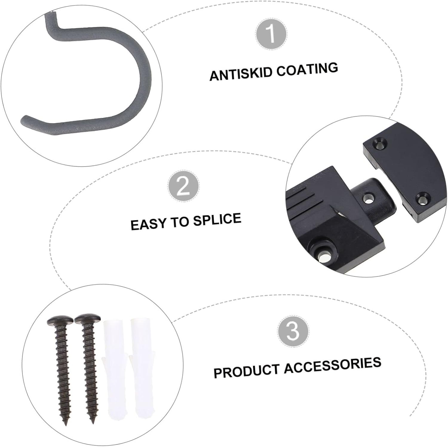 VILLCASE 1set Wall Mount Tool Organizer Non- Coating Strong Hooks for Garden and Garage Storage Versatile Tool Hangers for Brooms Shovels Rakes and More