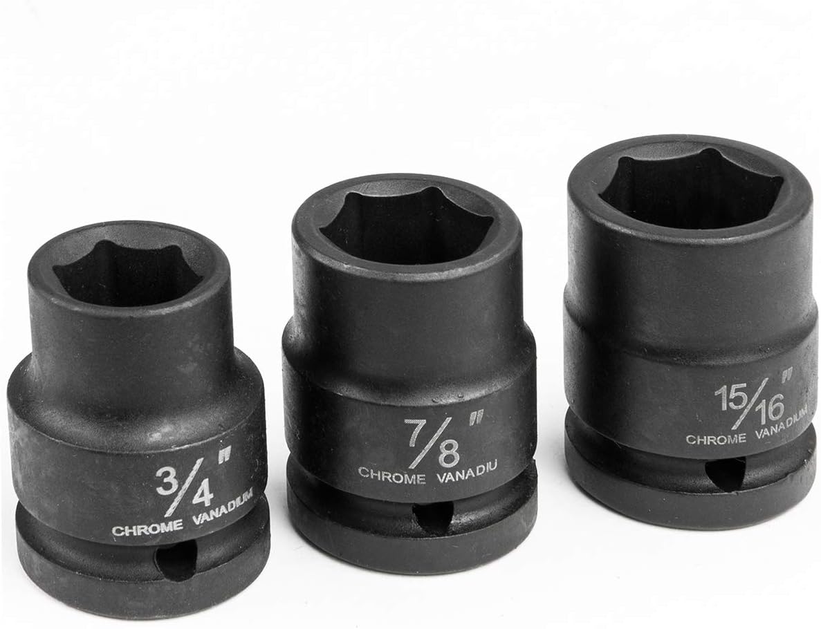 Stark USA 21-Pieces 3/4" Drive Deep Impact Socket Set Sliding T-Bar Master SAE Adapter, Ratchet, Extension Bars (3/4" - 2" inch) Large Vehicle & Equipment Maintenance