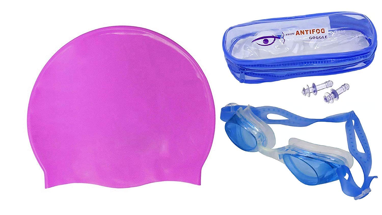 IYAAN Combo of Swimming Cap Adjustable Size Anti Fog Swimming Goggles with Ear Plugs for Men and Women Pack of 1 (Purple) (B07R6CKNZB) Amazon Price History, Amazon Price Tracker