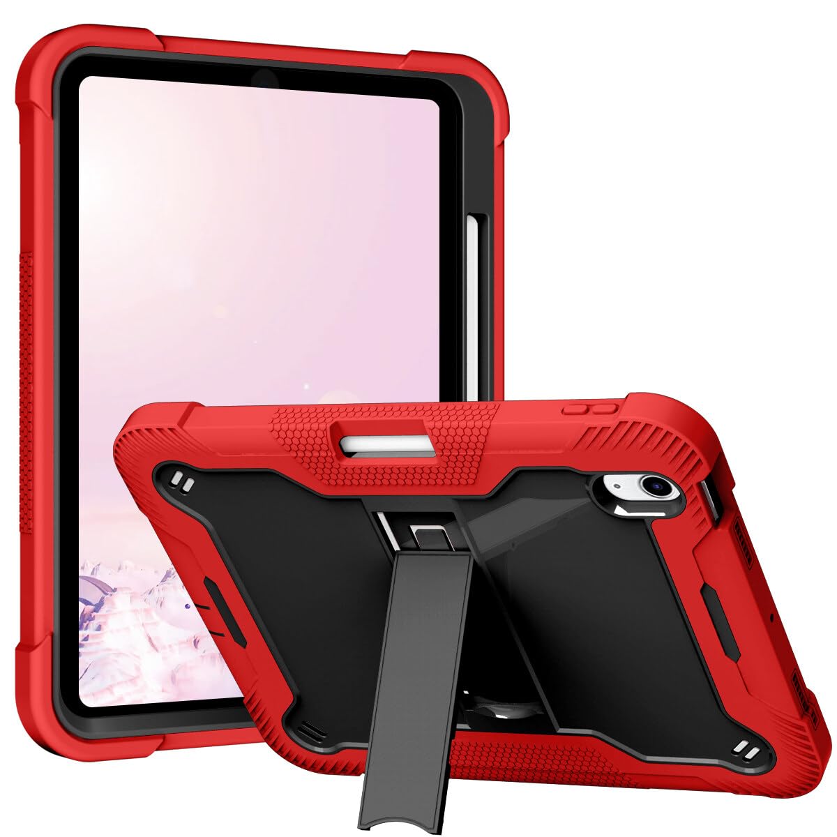 CasurvivePro Custodia Per IPad 2/3/4 Da 9,7 Pollici, Con Supporto Integrato, Resistente, Di Grado Militare, Antiurto, Rigida, Ibrida (nero Rosso - Foto 10