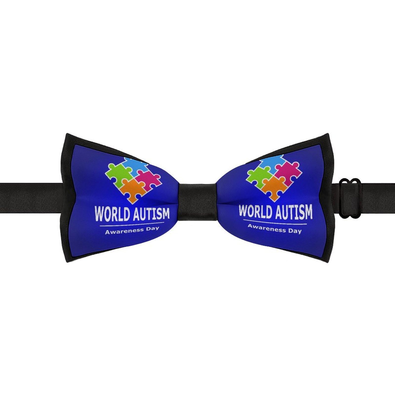 GoasNei Autistic Autism Awareness Day Month 2023 Bow Tie for Men Adjustable Necktie Funny Tie Neck Ties for Weddings Party