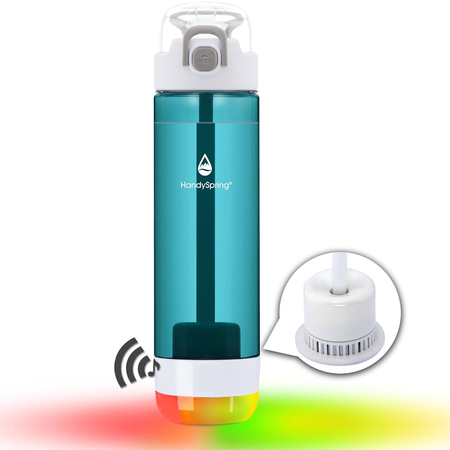 World’s 1st Smart Water Bottle with Filter and Reminder to Drink Water, Water Bottle with Filter, Filtered Water Bottle with Straw, Lights & Sound Reminder to Keep Hydrated, 26oz (HS2C)
