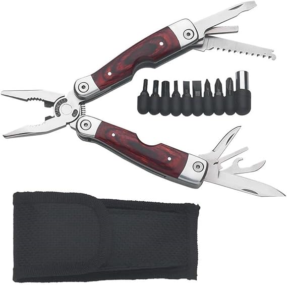 Maxam SKWMT Wood Handle Stainless Steel Multi-Tool