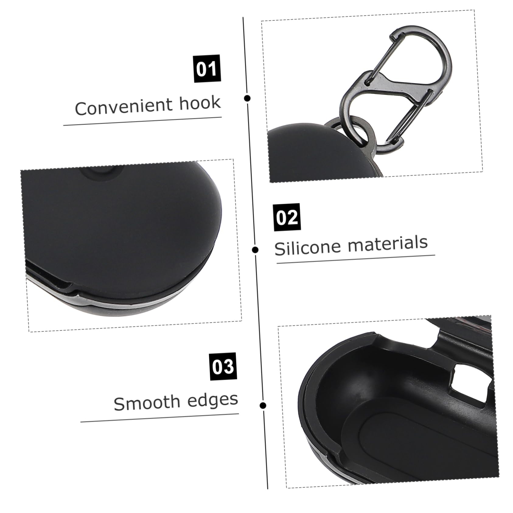 HOMSFOU 3piezas Funda Chic para Auriculares Inalámbricos Protector para Diseño Moderno y Práctico Resistente Golpes y Arañazos Compatible Carga Precisa